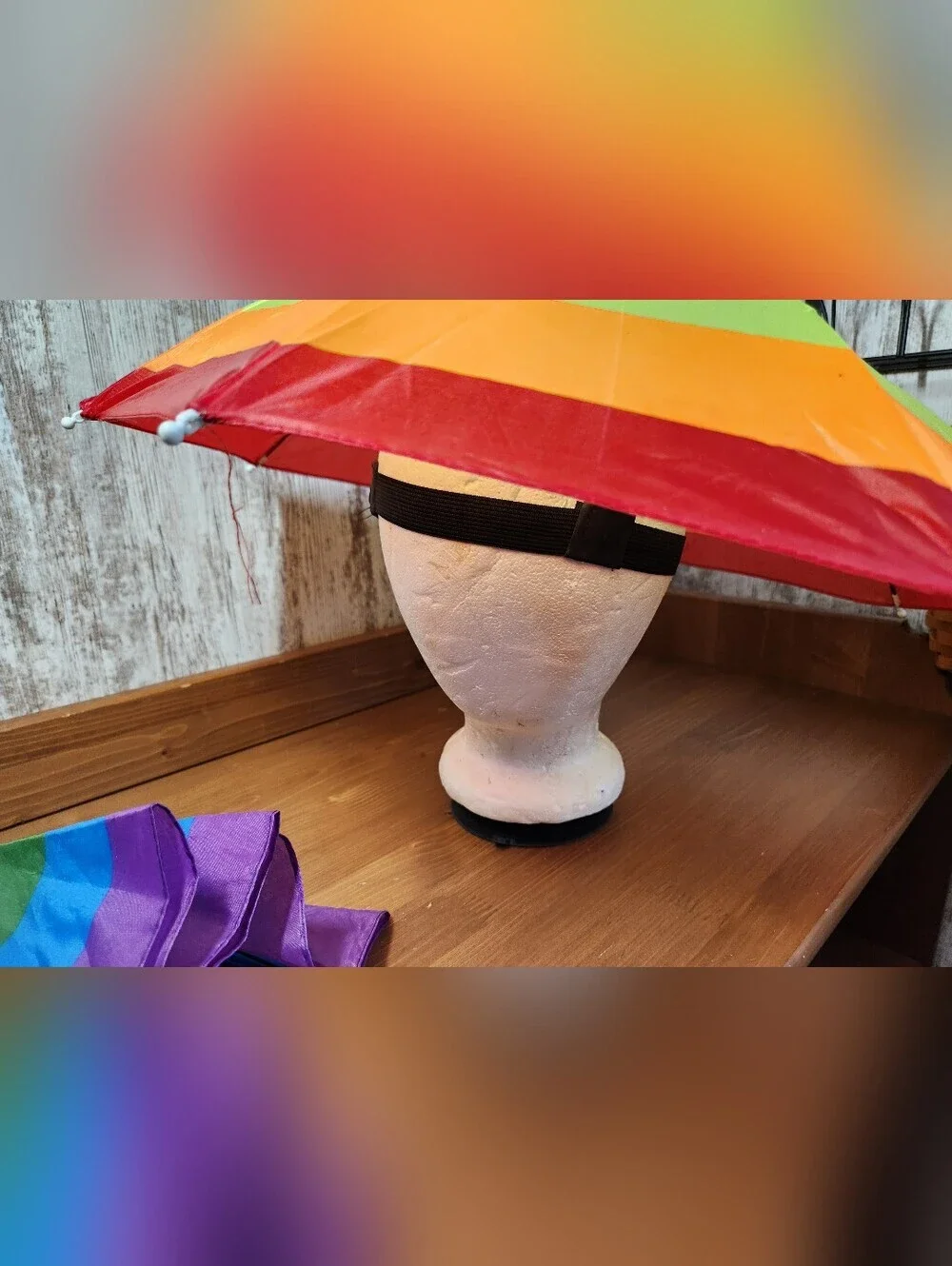 Rainbow Gay Pride 🌈 Umbrella Rain Hats Sunshade Set of Two Fun Party Summer